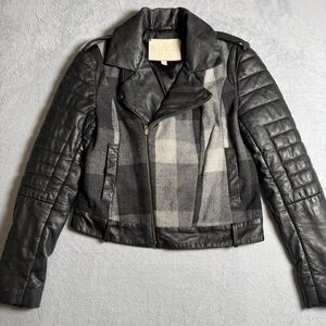 Vintage Gia Leather Cote by Improvd mortcycle Jacket 100% Leather and Wool Sz M